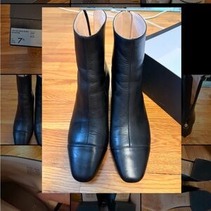 J. Crew Black Leather Heeled Boots
